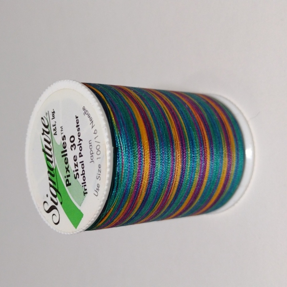 2/$20 Signature Pixelles Variegated Thread 500 YDS M27 Gems Rare